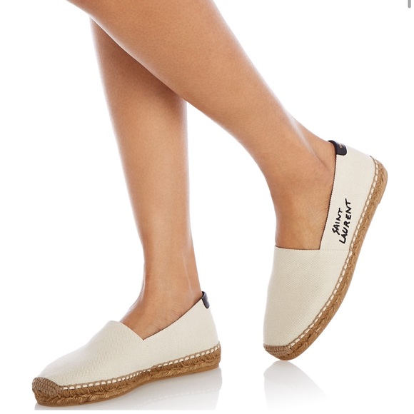 Saint Laurent Embroidered Espadrilles in Canvas - Picture 1 of 11